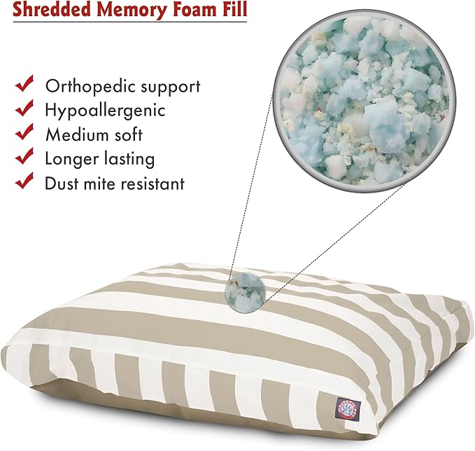 Majestic Pet Shredded Memory Foam Dog Bed Small with Removable Washable Cover – Rectangle Orthopedic Dog Bed–Durable Dog Crate Bed-Flat Dog Bed for Senior Dogs - (27x20) S - Links - Teal