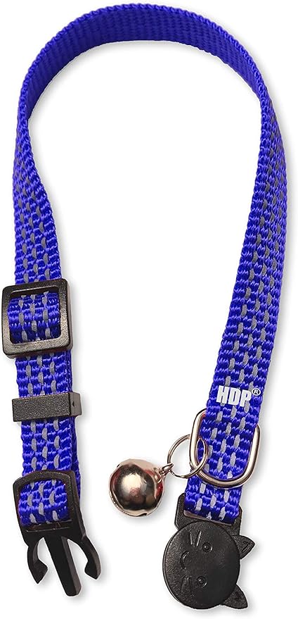HDP Breakaway Reflective Cat Collars Color:Blue