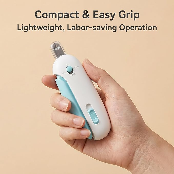 Cat Nail Clipper with Adjustable 3-Size Trimming Hole & Hidden Nail File – Safe Anti-Splash Toenail Trimmer for Kittens & Indoor Cats – Ergonomic Claw Cutter
