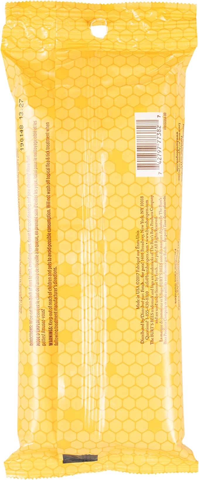 BURT'S BEES FOR PETS Cat Dander Remover Wipes, Colloidal Oat Flour and Aloe to Soothe Dry Skin and Reduce Flaking, Unscented Grooming Cloths for Cats and Kittens, 50 Count - 2 Pack