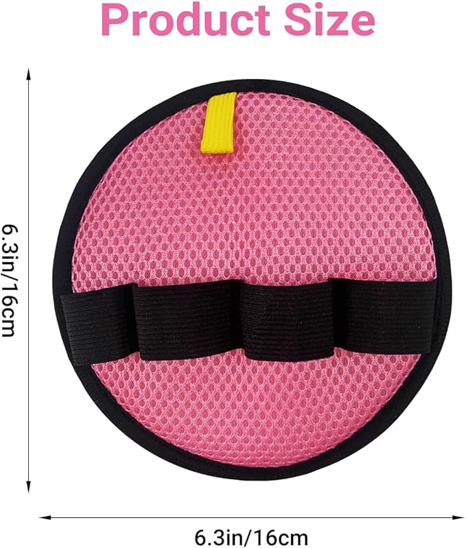 4Pack Pet Hair Removal Glove for Cats and Dogs, Four-Finger Circular Design with Soft Lining and Hanging Loop, Reusable Pet Grooming Gloves for Clothing, Carpet, Car Seats (Pink)