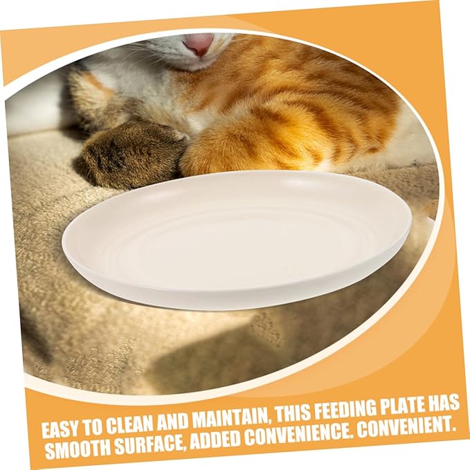Beaupretty 4pcs Shallow Cat Food Bowls Set Wide Round Cat Dishes 20cm Whisker Friendly Feeding Plates for Kittens and Short-Legged Multi-Color Pet Feeding and Watering Supplies