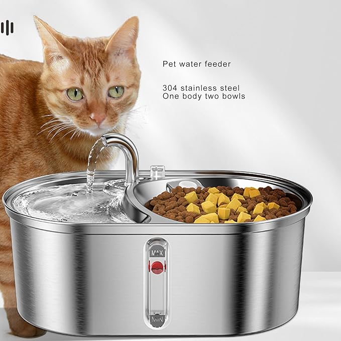 Smart Pet Water Fountain, Stainless Steel Cat Dog Water Dispenser with Timer and 3L Capacity for Automatic Feeding and Continuous Supply, Automatic Dog Dispenser