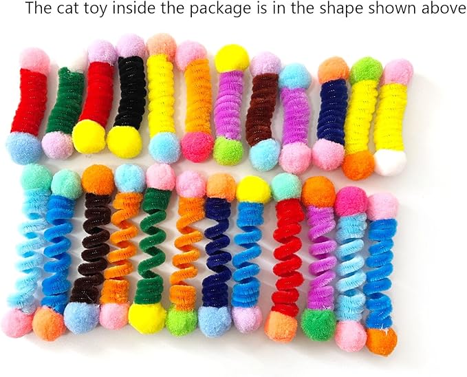 IUHKBH Fabric Cat Spring, 22 PCS Vibrant Spiral Cat Coil Interactive Cat Toys for All-Age Kitties Boredom Relief & Exercise