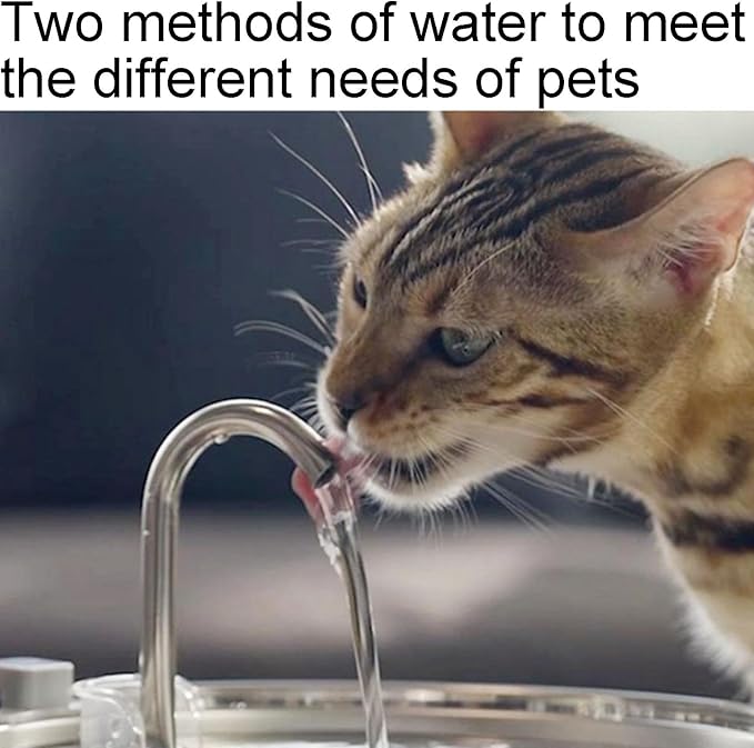 Pet Water Fountain, Four-Stage Filtration System, Silent Low-Noise Design, 3.2L Large Capacity, Stainless Steel Design, Perfect for Cats and Dogs