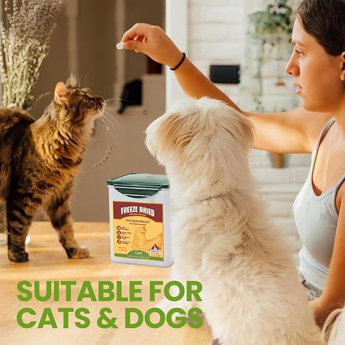 OPET Freeze Dried Cat & Dog Treats, Single Ingredient Chicken Bites for Cats & Dogs, High Protein Pet Training Treats (7 oz, Chicken)