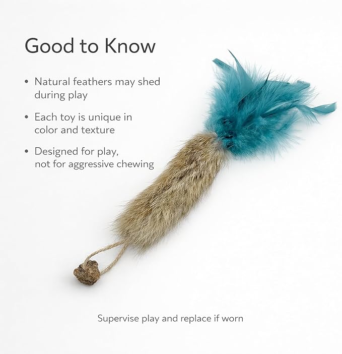 3 Pack Rabbit Fur Catnip Toys with Feathers – Interactive Carrot Cat Toys with Galls Fruit for Indoor Cats and Kittens