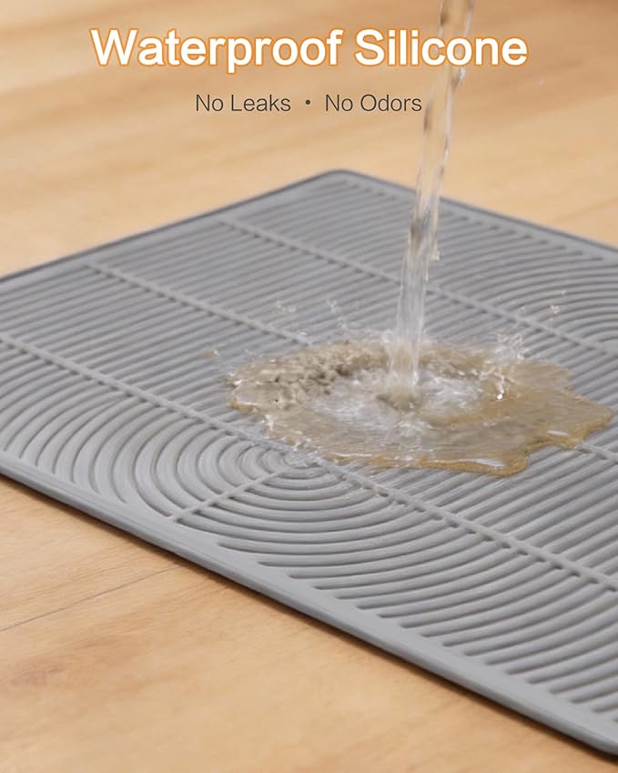 Silicone Cat Litter Mat Large, 40'' x 28'', Waterproof Trapping Mat for Litter Box, Easy Clean & Non-Slip