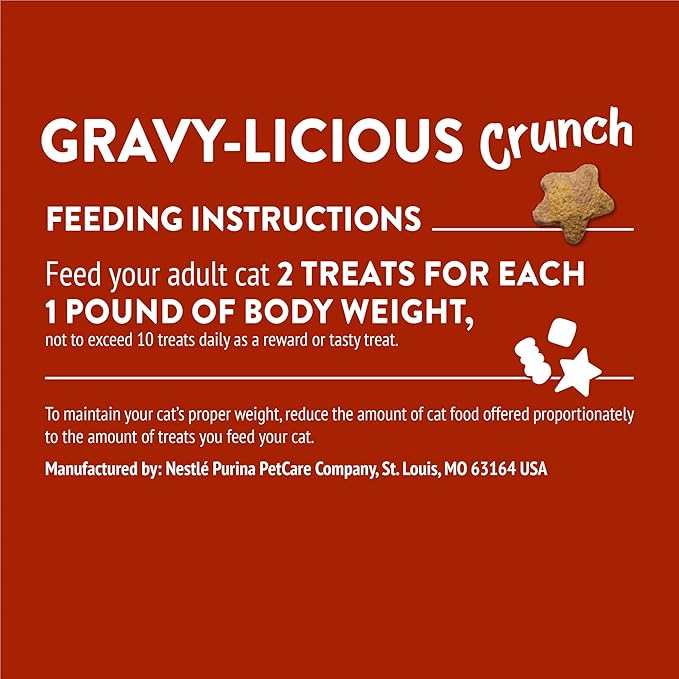 Purina Friskies Party Mix Gravy-Licious Crunch Chicken and Gravy Flavors Cat Treats - 30 oz Canister