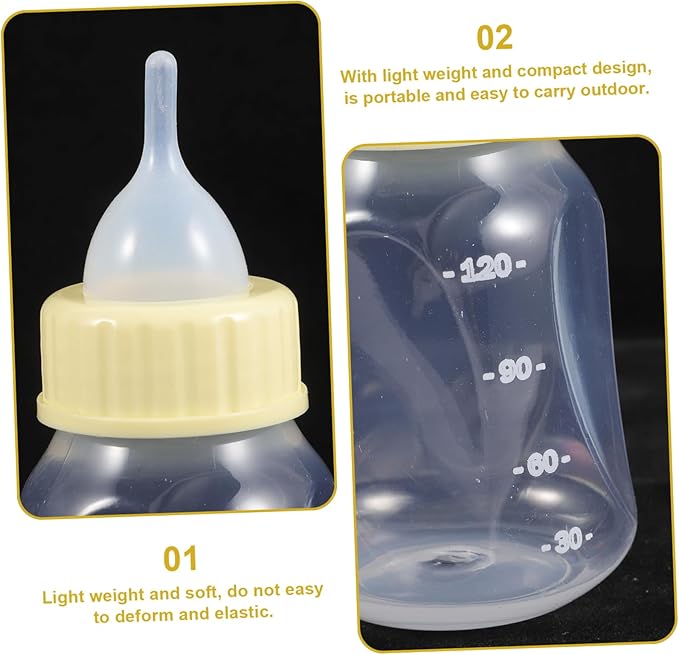 Toyvian Sturdy Kitten Milk Bottle Set Reusable Nursing Bottle for Small Cats and Puppies PET Feeding and Watering Supplies Easy to Clean 1 Set