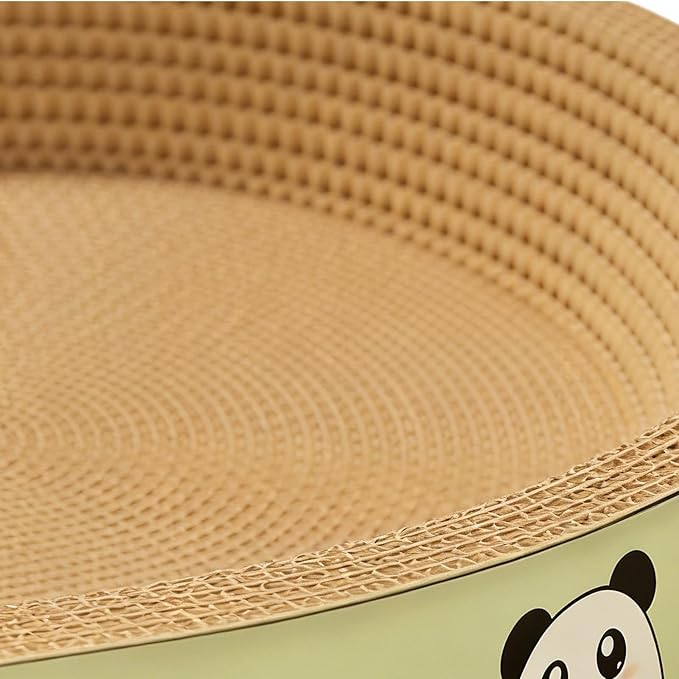 Cat Scratcher Bed - Cat Scratch Pad, Round Scratch Board with Ergonomic Curve Design, Cardboard Cats Scratcher with Natural Chewable Material, Pet Furniture Lounge Style, Indoor Home Floors Use