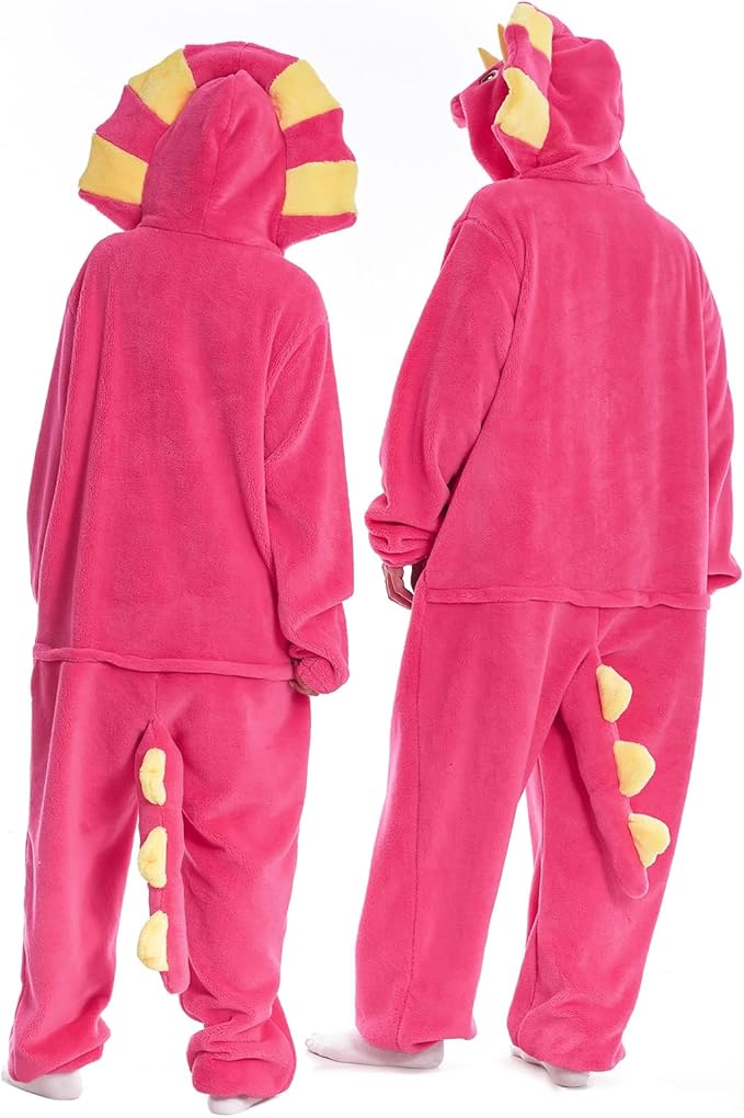 HSCTEK Fuzzy Teddy Fleece Adult Onesies Pajamas - Teen Long Sleeve Zip Up Hooded Blanket Sleep - One Piece Costume