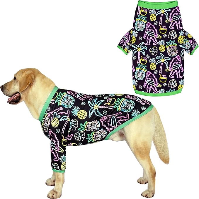 Dog T Shirts with Fluorescence Orangutan Pattern Printed Pet Shirt Softable Pajamas for Large Dogs,Orangutan L