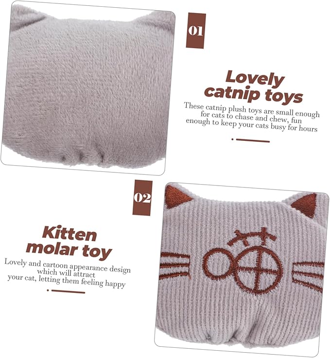 3pcs Plush Catnip for Indoor Cats Chew Molar Playthings Soft Cartoon Design Kitten Teasing and Dental Care Interactive Pet