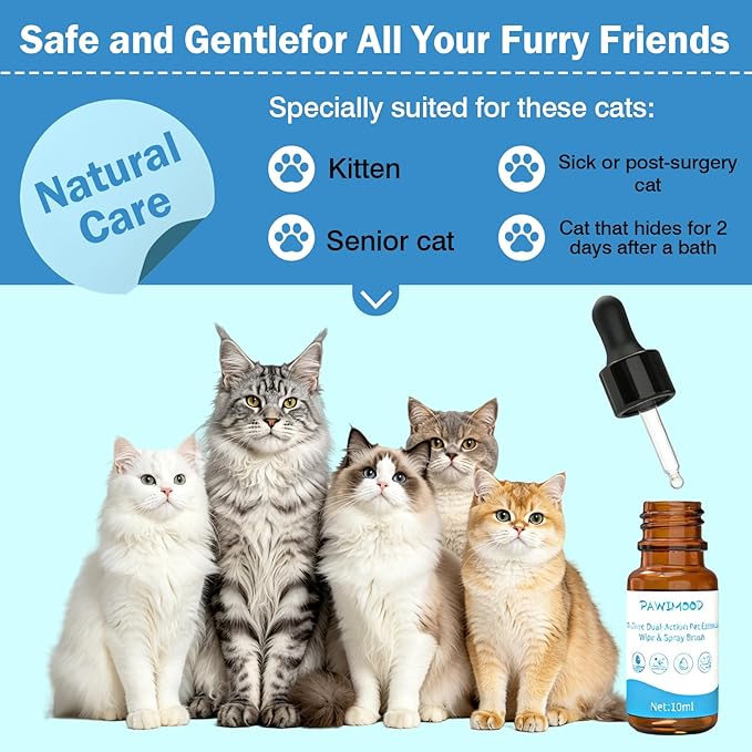 2Pcs Waterless No-Rinse Pet Shampoo Essence for Dogs & Cats, Concentrated Deodorizing Formula Neutralizes Odors & Hydrates Coat with Pomegranate Scent, for Steam Brush,0.34 oz*2