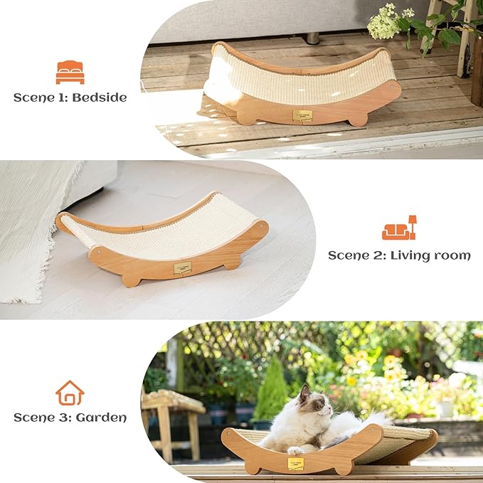 CHEERHOME PETS Sisal Cat Scratcher Bed for Indoor Cats Hammock for Scratching Pad Cat Chair Natural Sisal Cat Scratch Post for Large Cat Scratcher Lounge(Extra Large)