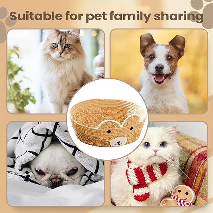 Weaving Cat Nests, Safe and Secure Pet Nest, 35x35x13cm, Cute Pet Bed for Indoor Cats Couch, Cat Bed Basket, Stylish and Functional Pets Furniture, for Lounging, Napping, Or Hiding