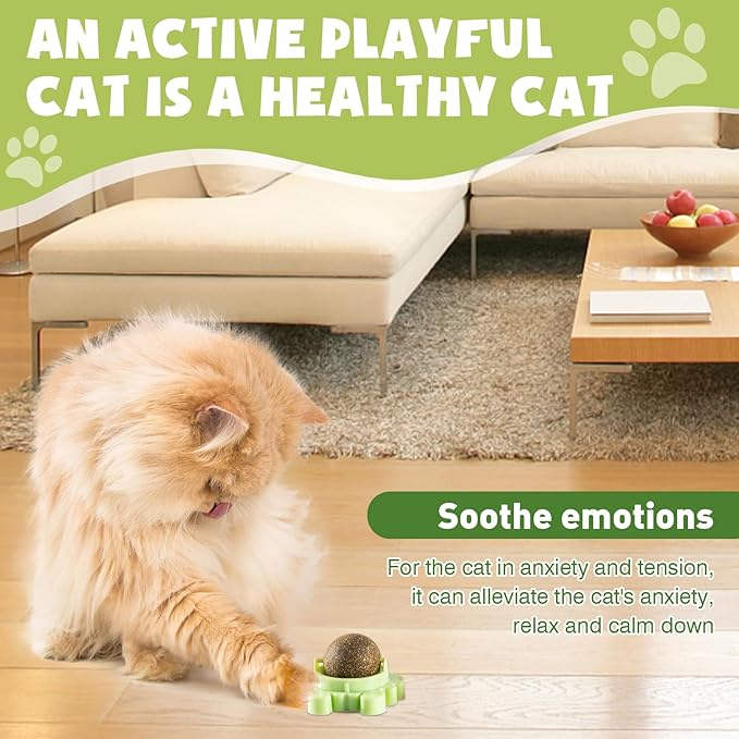 4 Pack Catnip Ball Toy 360° Cat Nips for Cats Wall Organic Nips Catnip Ball Toy 360° Cat Nips for Cats Organic