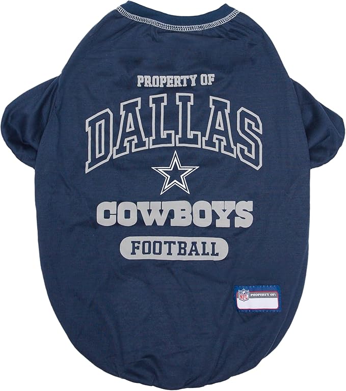 NFL Dallas Cowboys Dog T-Shirt for Pets, Size X-Small. Officially Licensed Pet Shirt with Team Logo, Soft Stretchable Comfort Fit Apparel for Dogs & Cats