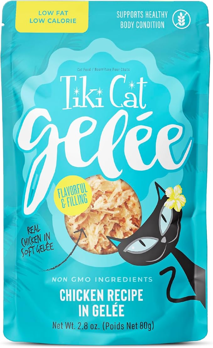 Tiki Cat Luau Lean Gelee Wet Cat Food, Chicken, 2.8 oz. Pouch (12 Count)