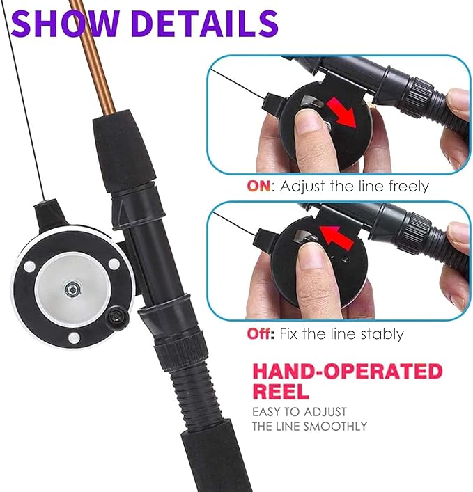 Retractable Cat Teaser Wand Toy, Cat Toys for Indoor Outdoor Cats Interactive Fishing Rod with 6 Pcs Refills Feather Toy, Caterpillar Butterfly & Fish