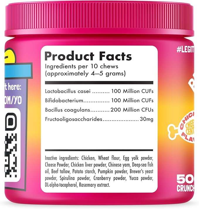 LEGITPET Daily Probiotic Cat Chews for Digestive & Gut Health – Supports Healthy Digestion & Immune System – Crunchy Chews with Creamy Center – Chicken Flavor, 500 Chews
