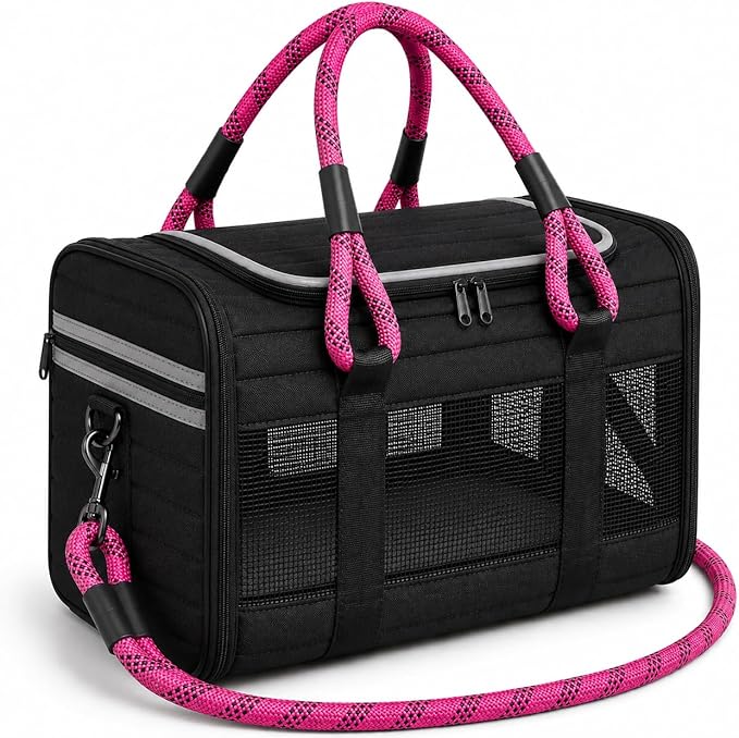 Soft-Sided Dog & Cat Carrier | for Car Rides, Vet Visits, Errands & Daily Outings | Fits Small Dogs & Cats Up to 15 lbs | 18" L x 11.5" H | Yorkies, Chihuahuas & More