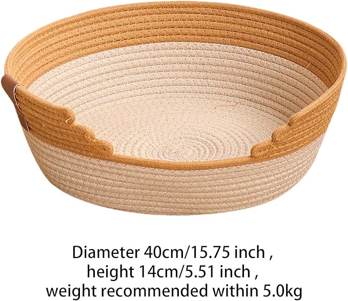 Cat Bed Basket, Comfortable Lounge Bed, Grinding Claws, Scratching Resistant Cat Scratcher Rest Nest for Indoor Cats, M