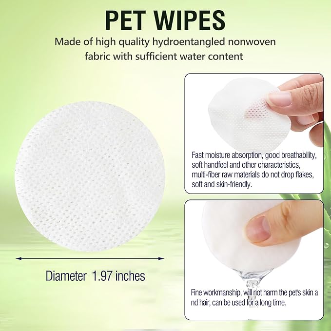 200 pcs Soft Pet Eye Wipes with Aloe Vera Extract, pH-Balanced Gentle Cleansing Wipes for Dogs & Cats, Multi-Use for Eyes,Paws,Ears,Chin Grooming, Suitable for Sensitive Skin