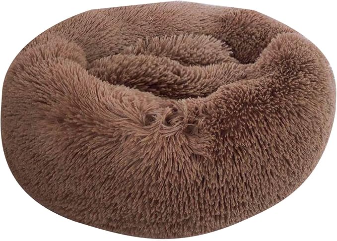 Thereisno Soft Handmade Pet Bed for Cat or Small Dog Detachable Round Bed for Fall Winter Indoor Sleeping Furniture Cat Bed