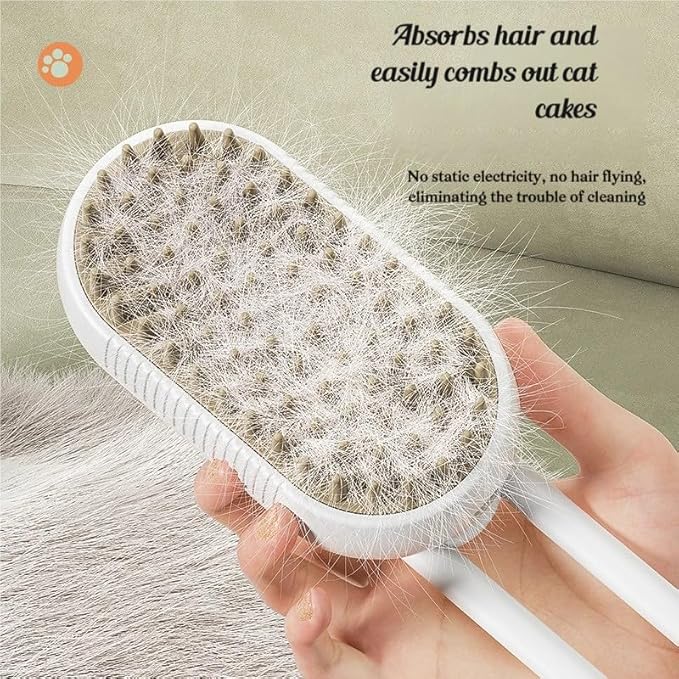360° Rotating Cat Brush for Hair Removal and Grooming - Non-Slip ABSPet Hair Brush with Ergonomic Handle, Gentle Brushes for Cats, Dog & Small Animals (Khaki)