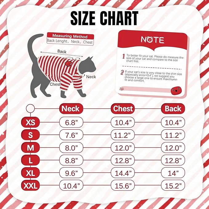 DENTRUN Hairless Cats Shirt Breathable Cat Daily Wear Clothes Stripe Vest Adorable Pajamas Jumpsuit Soft & Skin-Friendly