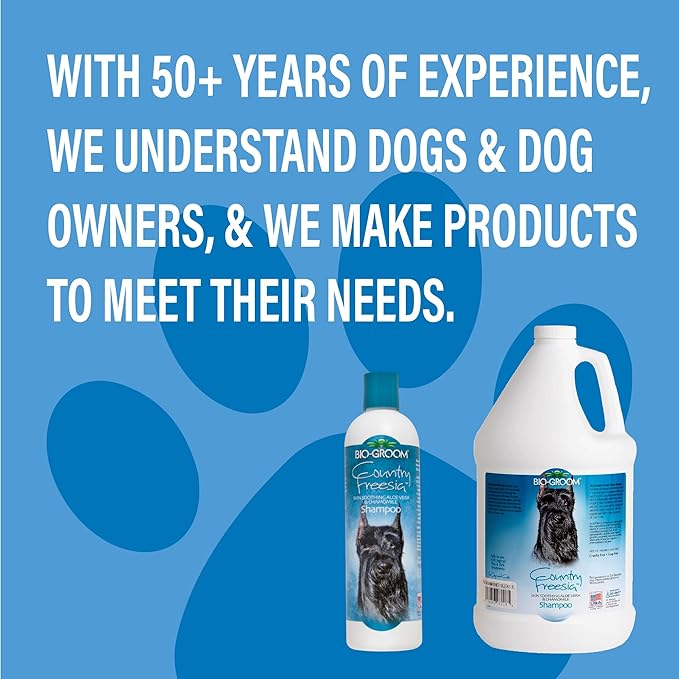 Bio-Groom Country Freesia Dog Shampoo – Natural Scent Pet Shampoo, Aloe Vera, Chamomile, Cat & Dog Bathing Supplies, Puppy Wash, Cruelty-Free, Made in USA, Quick Rinse Cat Shampoo – 12 fl oz 1-Pack