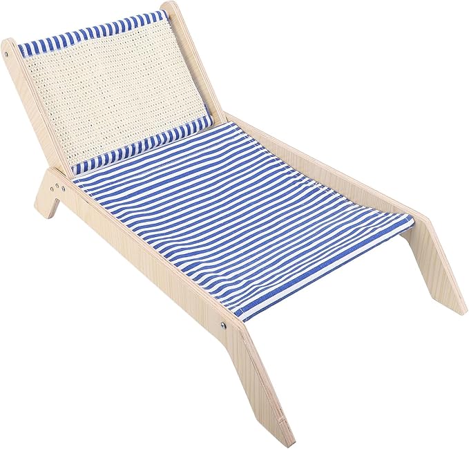 Dioche Cat Hammock Cat Hammock Bed - Wooden Elevated Lounger with Scratching Board for Cats - Cozy Sofa Design - Sturdy Pine Structure - Seasons