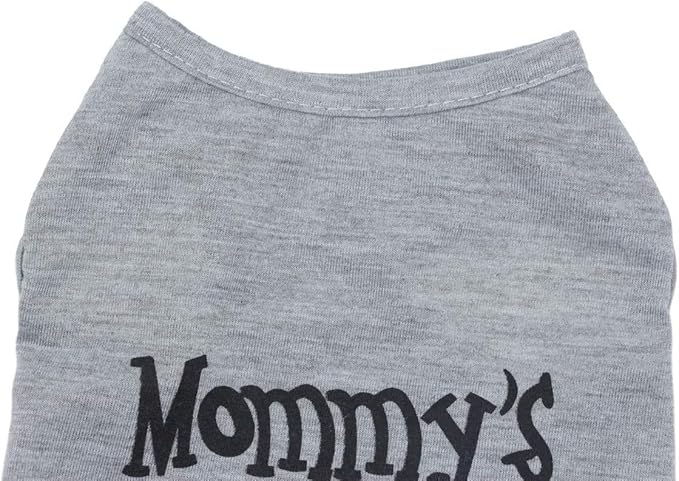 Oasis Plus Mommy's Boy Gray Pet T-Shirt Vest Outfits Clothes for X-Large Female Male Dog Cat Rabbit