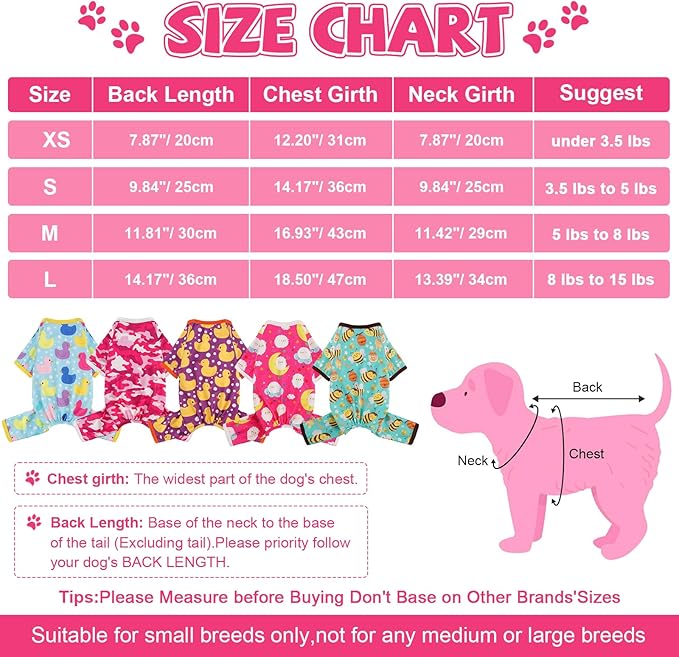 Dog Pajamas Small Sized Boy Girl, Cotton Stretchable Pet Clothes Jammies Puppy Outfits for Dogs Female Male, Spring Summer Doggie Doggy Pjs (Pink Moon, L)