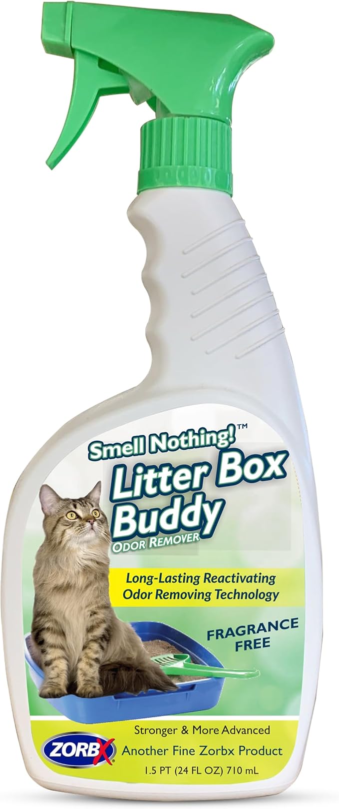 ZORBX Unscented Cat Litter Deodorizer Spray 24 Fl Oz – Fast-Acting Cat Litter Box Deodorizer for Strong Urine Odor & Cat Litter Odor Control - Advanced Pet Odor Remover & Stronger Odor Neutralizer