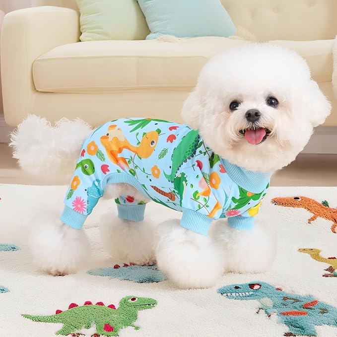 XPUDAC Dog Pajamas for Small Medium Dogs Comfy Puppy Clothes Pjs Cute Doggie Jammies Cat Pet Outfits, 215-XS