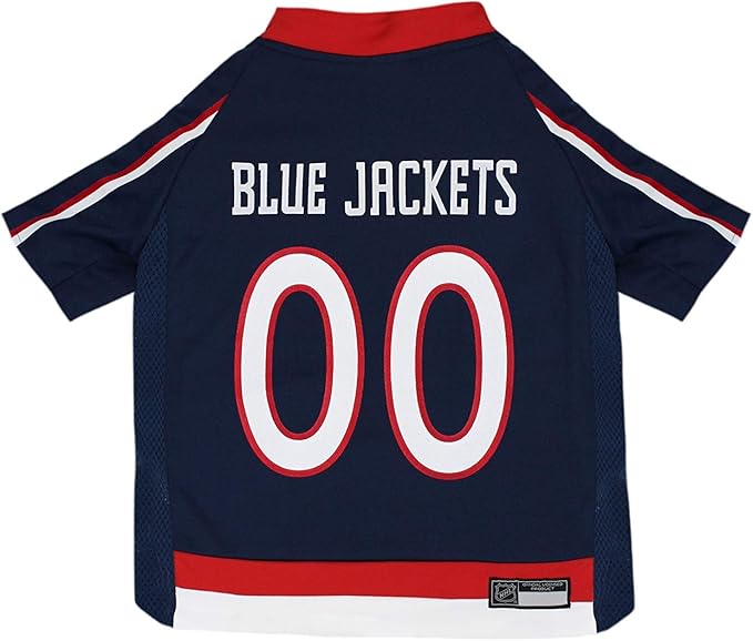 Pets First NHL Columbus Blue Jackets Jersey for Dogs & Cats, X-Small. - Let Your Pet be a Real NHL Fan!