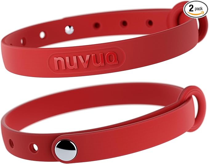 Cat Collar 2 Pack - Soft, Comfortable, and Lightweight Safety Breakaway Collar with Name Tag Ring for Outdoor Cats and Sensitive Skin Kittens by Nuvuq (6 ⅞" to 10 ¼", Red)