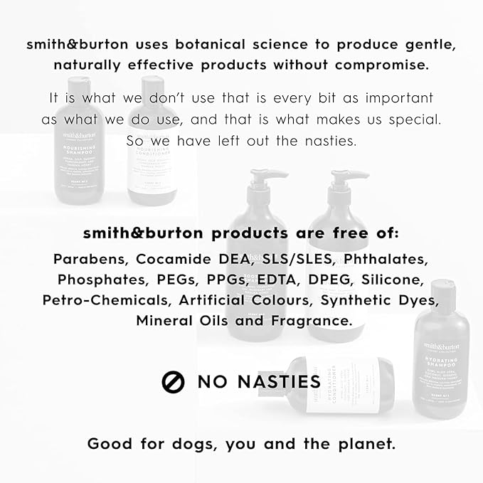 smith&burton Dermal Relief & Repair Care System for Dogs & Cats, Conditioning Shampoo, Topical Spray & Heal Balm for Allergies, Itching, Flaky, Dry, Irritated Skin, Fragrance-Free, Plant Based