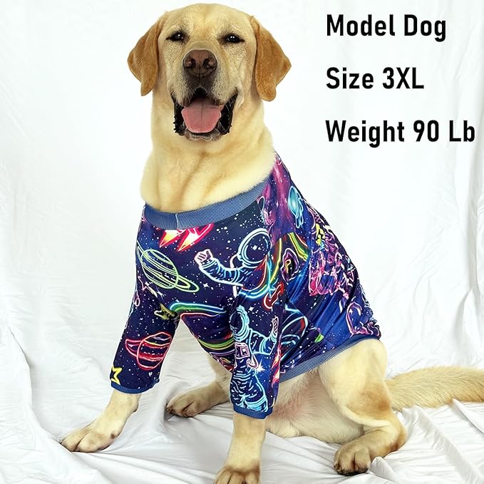Dog T Shirts with Astronaut Pattern Printed Pet Shirt Softable Pajamas for Large Dogs,Astronaut 2XL