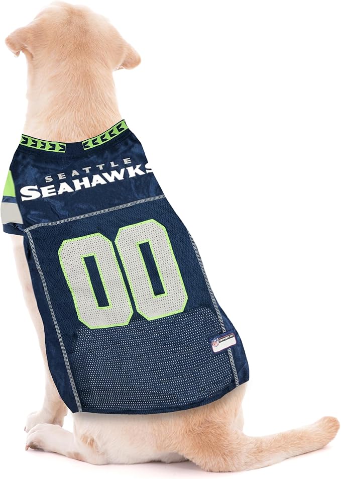 Pets First NFL Seattle Seahawks Dog Jersey, Size Small, Football Shirt Costume for Pet, Dog Sports T-Shirt, NFL Team Clothing for Cats, Licensed Pet Apparel Available in 7 Sizes and 32 Teams