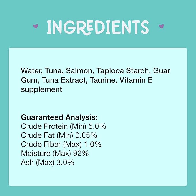 LOVE, NALA - Natural Lickable Cat Squeeze Up Treat,Topper - Tuna & Salmon Mousse - Wet Food Cat Puree - Grain Free, Non-GMO, Minerals, Vitamins - 4 Pack 2 oz.