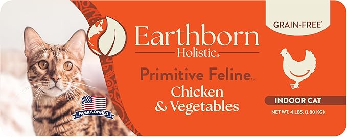 Earthborn Holistic Primitive Feline Grain-Free Dry Cat Food 4 Pound (Pack of 1)