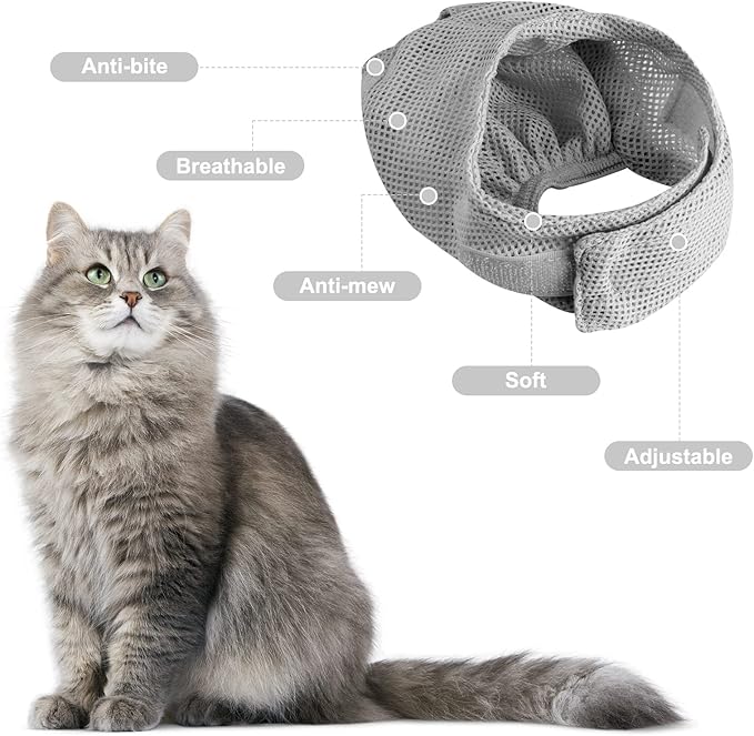 Cat Bathing Bag Adjustable Cat Grooming Net Bag Anti-bite & Anti-Scratch Cat Bath Washing Restraint Bag, Breathable Mesh Cat Grooming Bag for Shower, Nail Trimming, Injection