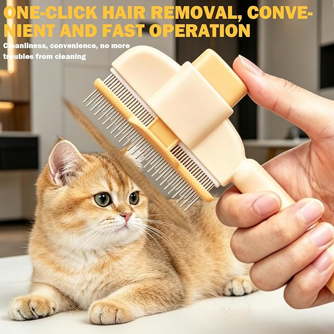 2-Piece Pack Cat Combs For Indoor Cats,Cat Brushes For Indoor Cats,Cat Comb For Shedding,Cat Hair Brush,Cat Brush Effectively Removes Shed And Tangled Fur From Dogs,Providing A Comfortable
