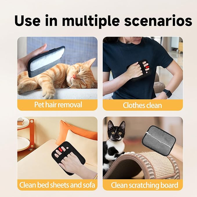 NVNAN Pet Hair Remover and Electrostatic Cats & Dogs Hair Remover,Portable, Reusable pet Hair Remover Tool for Furniture, Clothing, Couch, Carpet and Bedding (2 PCS)