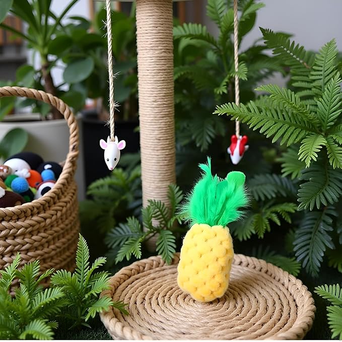 Yellow Pineapple Catnip Toy - Chew and Dental Cat Toys with Catnip, for Kittens, Adult Cats, Interactive Play and Stress Relief