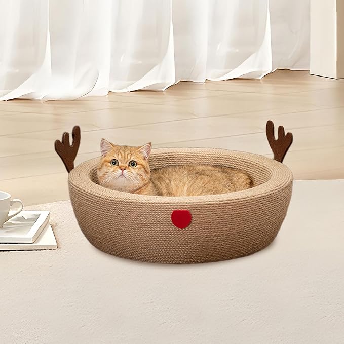 Cat Scratcher Cardboard Scratching Pad Sleeping Couch Bed Cat Scratcher Bowl for Furniture Protection Small Medium Large Cats L(L)